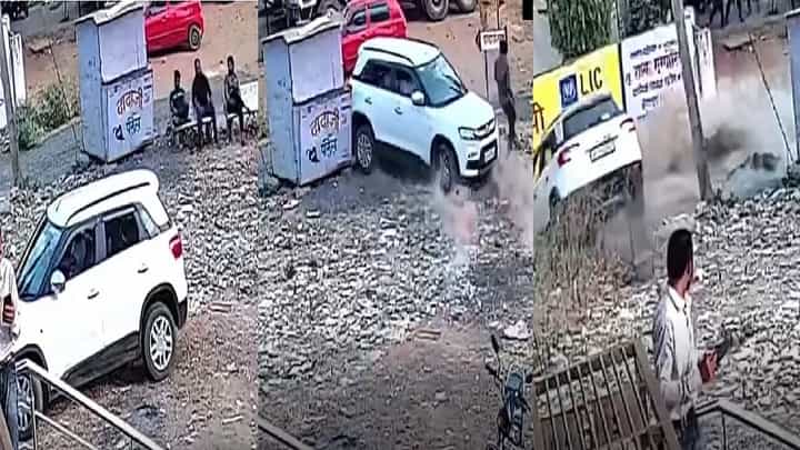 ब्रेकऐवजी अॅक्सिलरेटर दाबला, कारने तरुणाला चिरडलं ब्रेकऐवजी अॅक्सिलरेटर दाबला, कारने तरुणाला चिरडलं