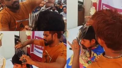 Video | Hair cutting | तुम्ही म्हणाल ही तर गॉन केस? पण तसं नाहीए, शिवा 20 कैच्या हातात घेऊन कापतो केस