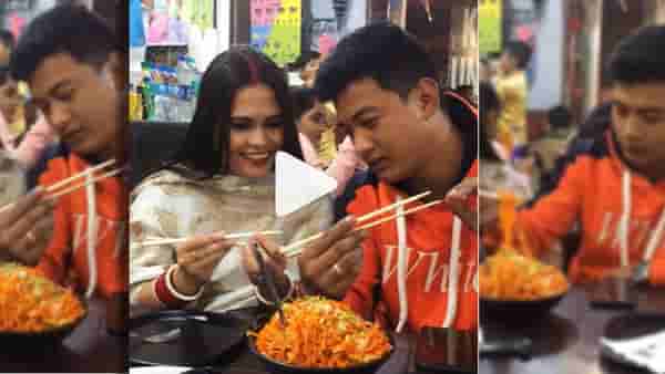 Chopsticks अशा वापरायच्या, डार्लिंग! Video पाहून लोक म्हणाले, प्रेम असावं तर असं!
