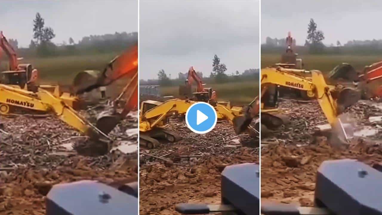 Video | JCB की खुदाईला JBC की पिटाईने उत्तर! 2 बुलडोजर का तुटून पडले JCBवर? पाहा