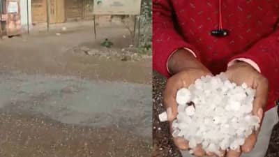 Unseason Rain | पुन्हा अवकाळीच्या कळा! नगरमधील शेतकरी गारपिटीनं हवालदिल, द्राक्ष, कांद्याला फटका