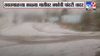 यवतमाळच्या बाभूळगाव तालुक्यात तुफान गारपीट, अनेक ठिकाणी बर्फाचा मोठा खच तयार