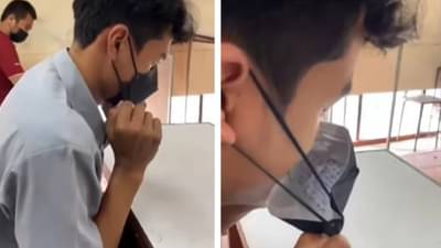 VIDEO : परीक्षेमध्ये कॉपी करण्यासाठी विद्यार्थ्याने केला खतरनाक जुगाड, व्हिडिओ पाहून थक्क व्हाल!