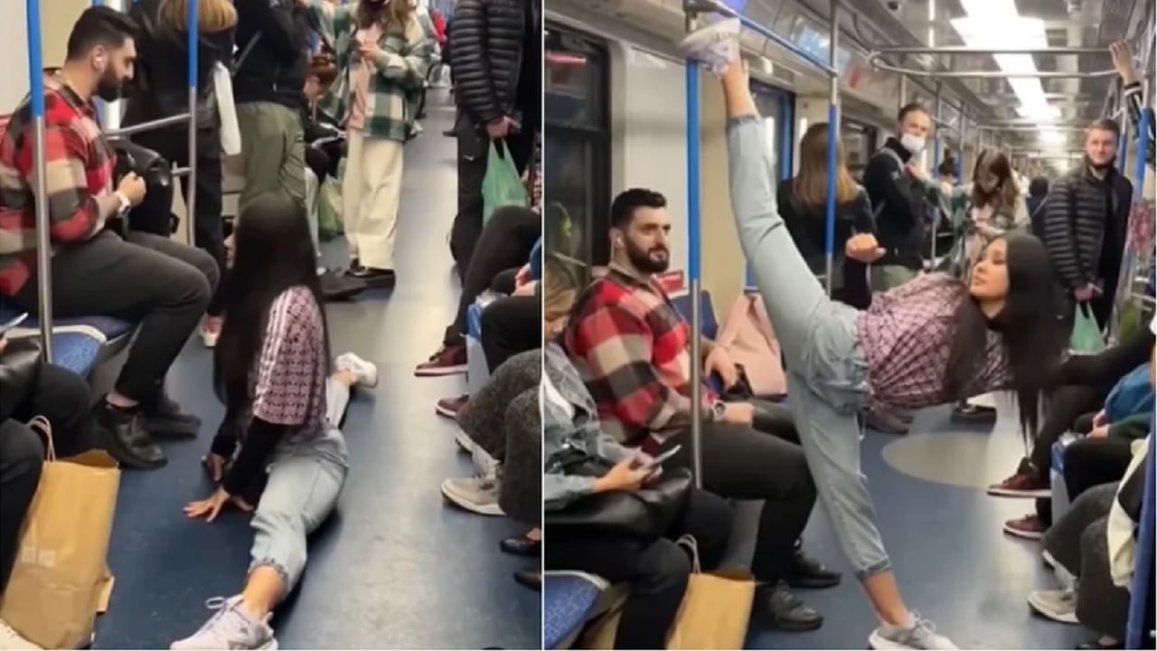VIDEO : जब घी सीधी उंगली से ना निकले तो...! मेट्रोमध्ये जागा मिळवण्यासाठी मुलीने केला खतरनाक स्टंट, तरूणालाही मिळाली शिक्षा!