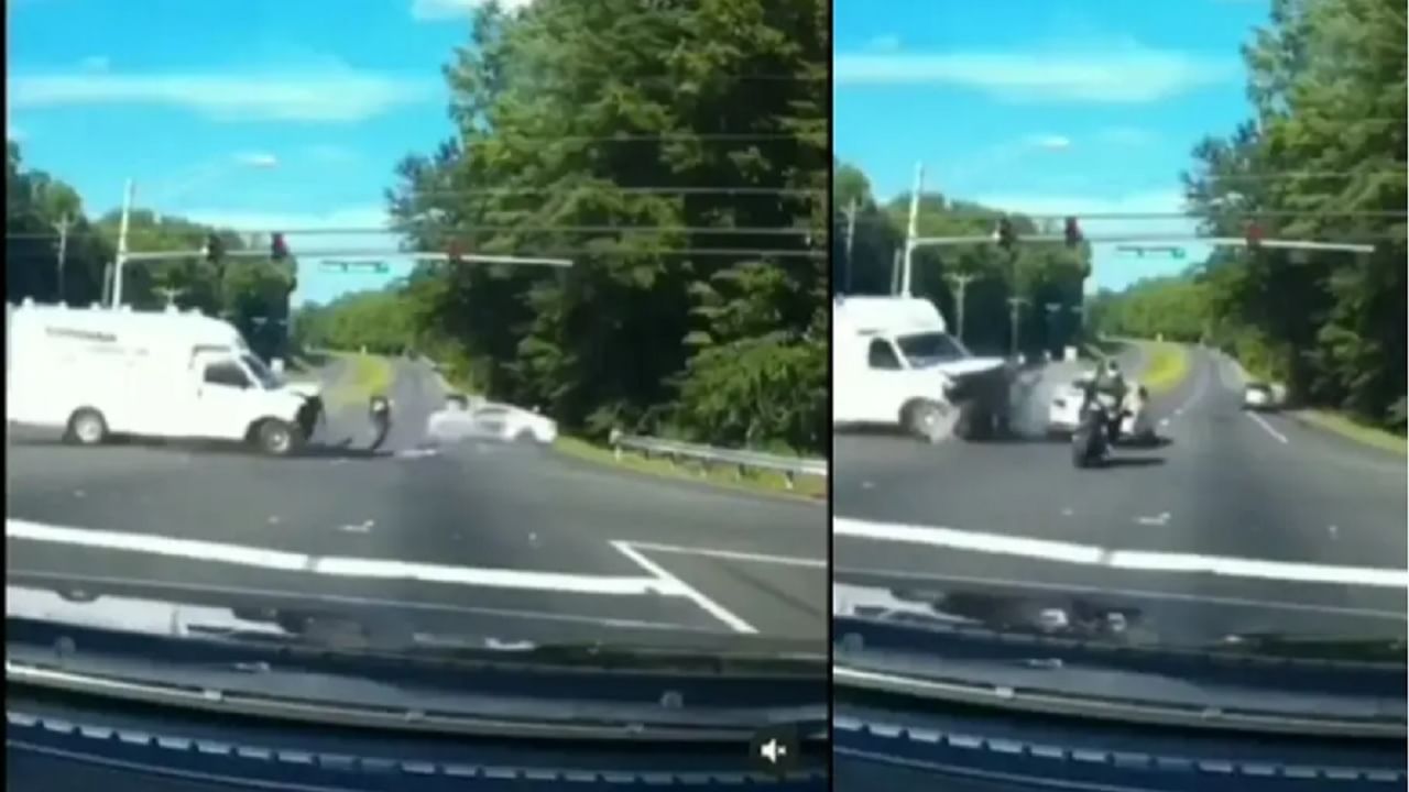 VIDEO : देव तारी त्यास कोण मारी! तीन वाहनांमध्ये भयानक अपघात... मात्र, पुढे असे काही घडले की, पाहुण प्रत्येकजण झाला आश्चर्यचकित