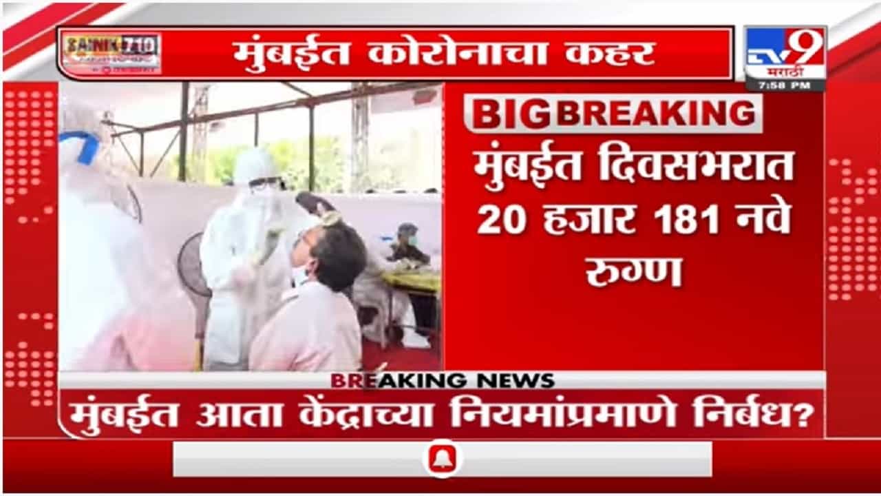 मुंबईकरांसाठी चिंताजनक बातमी, दिवसभरात 20,181 नवे Corona रुग्ण, 4 जणांचा मृत्यू