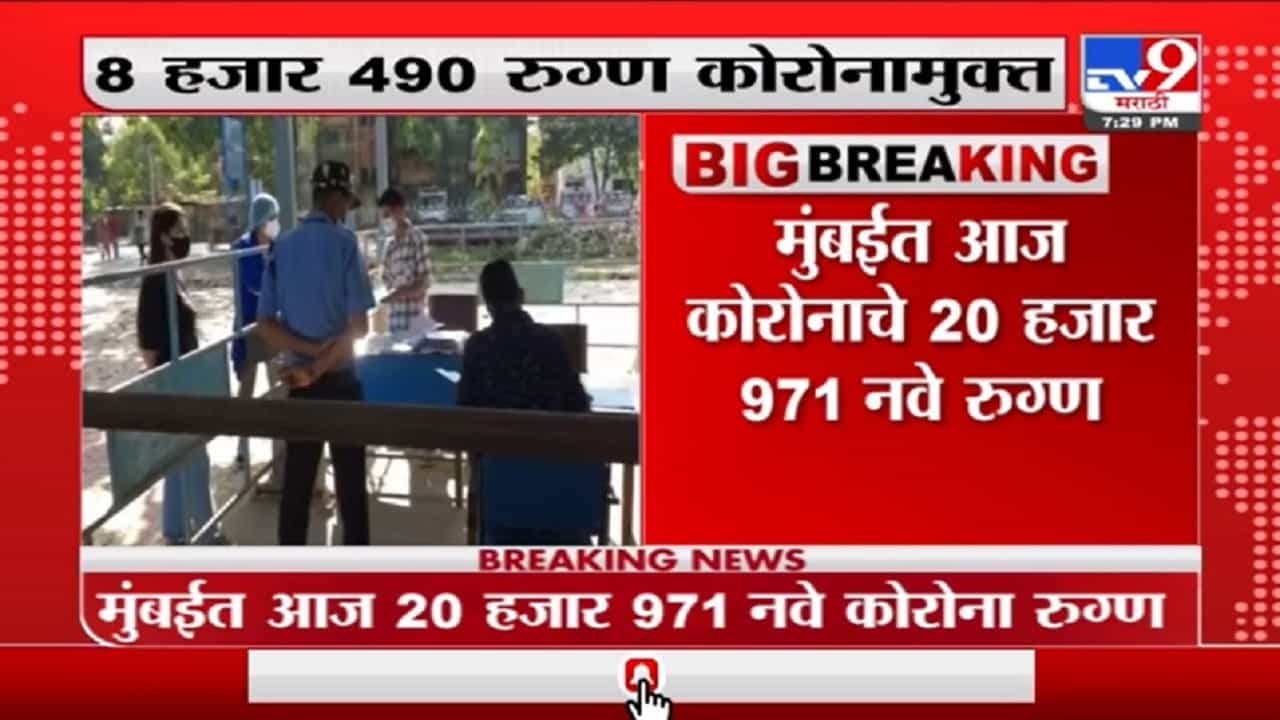 Mumbaiमध्ये दिवसभरात 20,971 नवे Corona रुग्ण, 6 रुग्णांचा मृत्यू