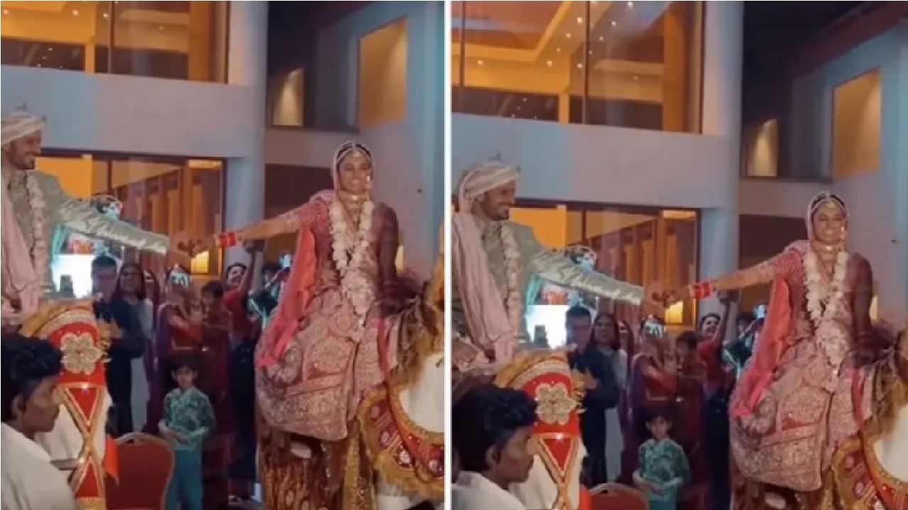Video | रॉयल एन्ट्री ! नवरदेवाचा रुबाब, नवरीचा थाट; लग्न मंडपात केला असा प्रवेश, व्हिडीओ पाहाच