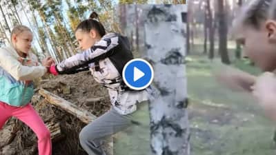 Video | झाड तोडायचंय? दरवाजा तोडायचाय? मशिन, कटर कशाला हवं, 12 वर्षांची मुलगी आहे ना..