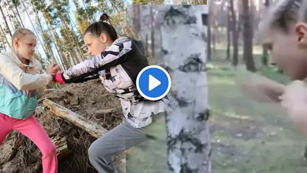Video | झाड तोडायचंय? दरवाजा तोडायचाय? मशिन, कटर कशाला हवं, 12 वर्षांची मुलगी आहे ना..