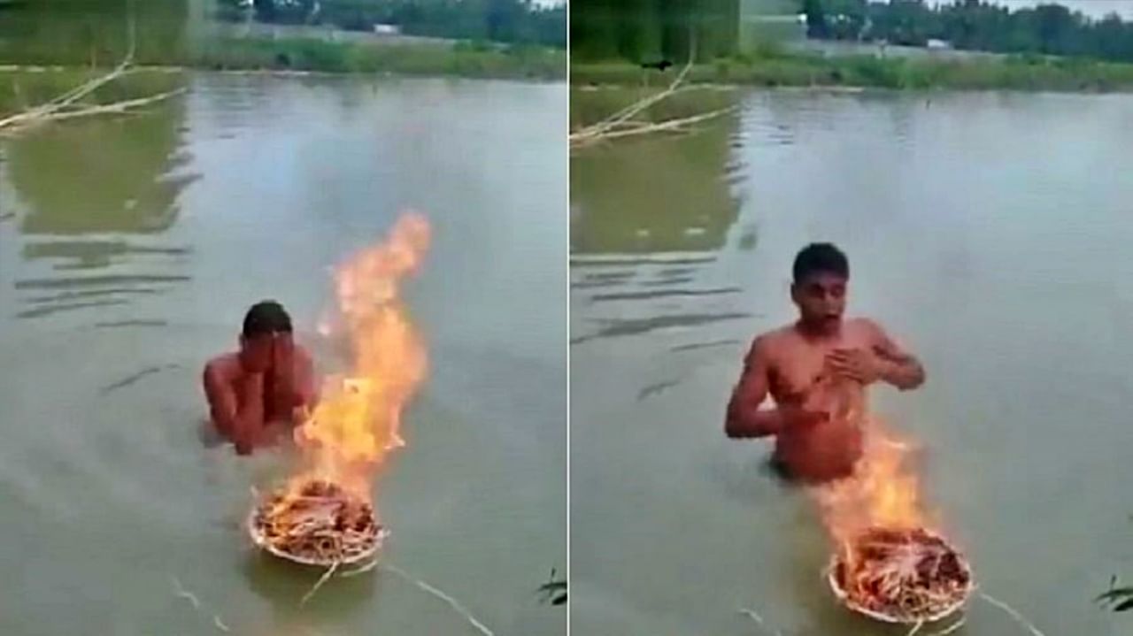 Viral : थंडीपासून वाचण्यासाठी अवलियानं केलाय अजब जुगाड, VIDEO पाहून हसतच राहाल