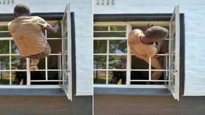 Video : खिडकीतून घरात घुसत चोरट्यानं पोलिसांना दाखवला डेमो, यूझर्स म्हणाले...