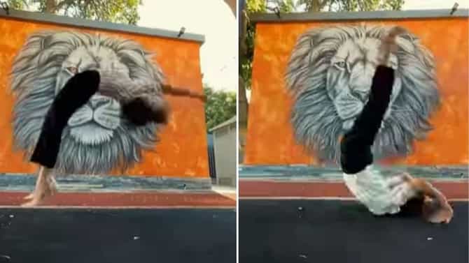 Video : हाय हिल्स घालूनही मुलीनं केला अप्रतिम बॅक फ्लिप! यूझर्स म्हणतायत, आम्ही स्निकर्स घालूनही नाही करू शकत