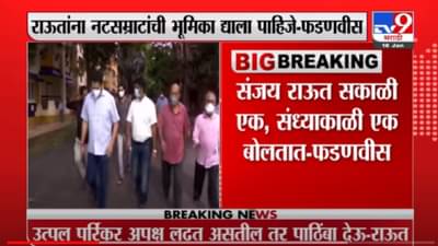 VIDEO : Sanjay Raut सकाळी एक, संध्याकाळी एक बोलतात -Devendra Fadnavis