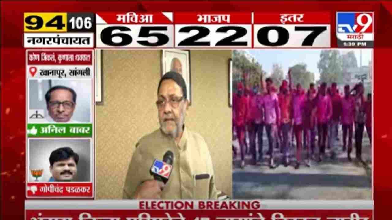 VIDEO: Nagar Panchayat Election Result 2022 | नगरपंचायत निवडणुकीवर Nawab Malik यांची प्रतिक्रिया