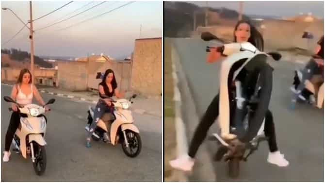 Video : चुकीला माफी नाही..! स्कूटीवर स्टंट करणं तरुणीला पडलं भारी; अशी काही आपटली, की...