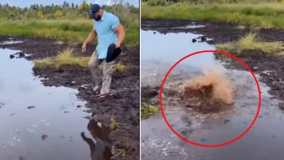 चिखलात घसरू नये म्हणून काढली चप्पल; पण घडलं भलतंच... हा Viral Video पाहा, हसतच राहाल!