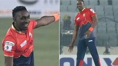 VIDEO : विकेट घेतल्यानंतर ब्रावोच्या अंगात घुसला पुष्पा, श्रीवल्लीवर नाचत बॅट्समनला म्हणाला, मै नहीं झुकेगा