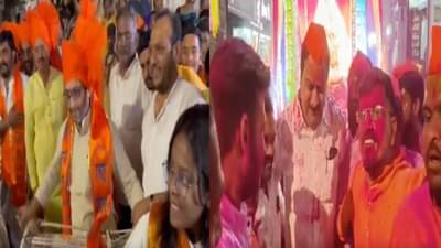 Video : खासदार अमोल कोल्हेंनी वाजवला ढोल, तर माजी मंत्री हर्षवर्धन पाटलांनी ओढला रथ