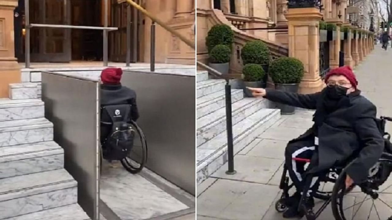 तंत्रज्ञानाचा 'असा'ही आविष्कार, लंडनमधली Wheelchair Lift पाहिली का? Video होतोय Viral