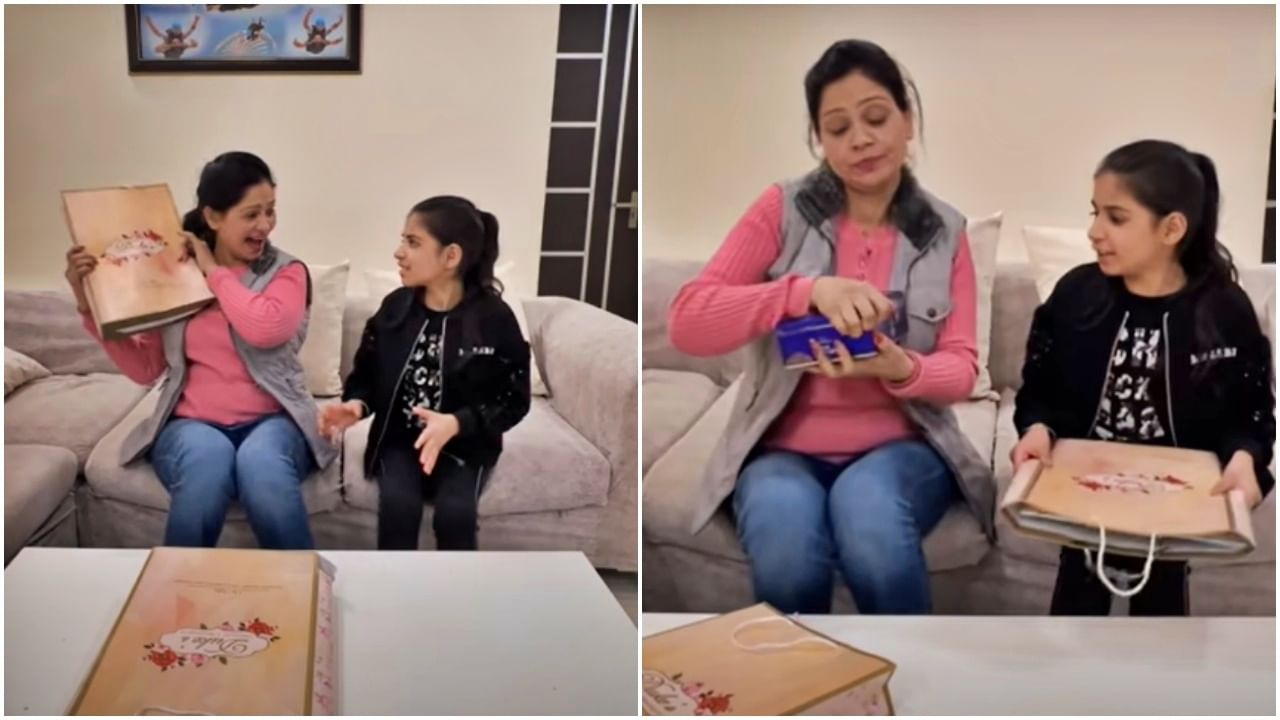 आई आणि मुलीच्या रंगलेल्या स्पर्धेत चिमुकलीला काय मिळतं गिफ्ट? धमाल उडवणारा Video Viral