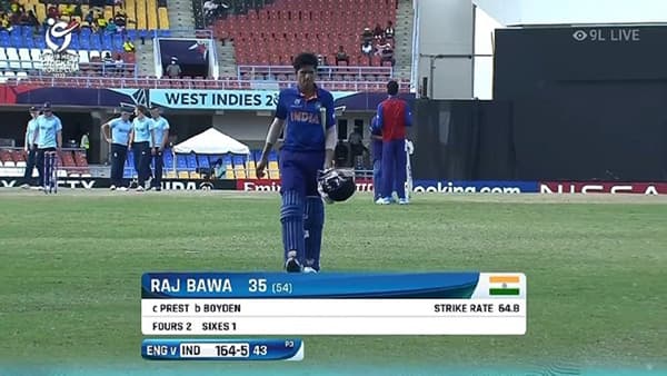 Raj Bawa : राज बावाच्या तुफानी स्पेलनं इग्लंडचं कंबरडं मोडलं, पाकिस्तानच्या खेळाडूच्या रेकॉर्डलाही मागं टाकलं