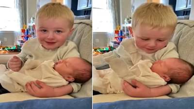 Sweet Bond..! Cute भावंडांचा हा Emotional Video पाहुन तुमच्याही डोळ्यांत येईल पाणी