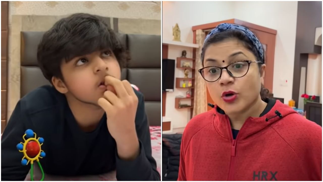 Kid funny video viral : मिंकूचं मनोरंजक काही कमी होत नाही, आता अभ्यासाला बस म्हणणाऱ्या आईला 'असं' काही बनवलं...