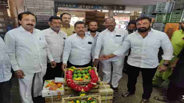 Pune market yard | रत्नागिरी हापूस पुण्यातील मार्केट यार्डात दाखल ; एका पेटी आंब्याची लागली इतकी विक्रमी बोली रक्कम