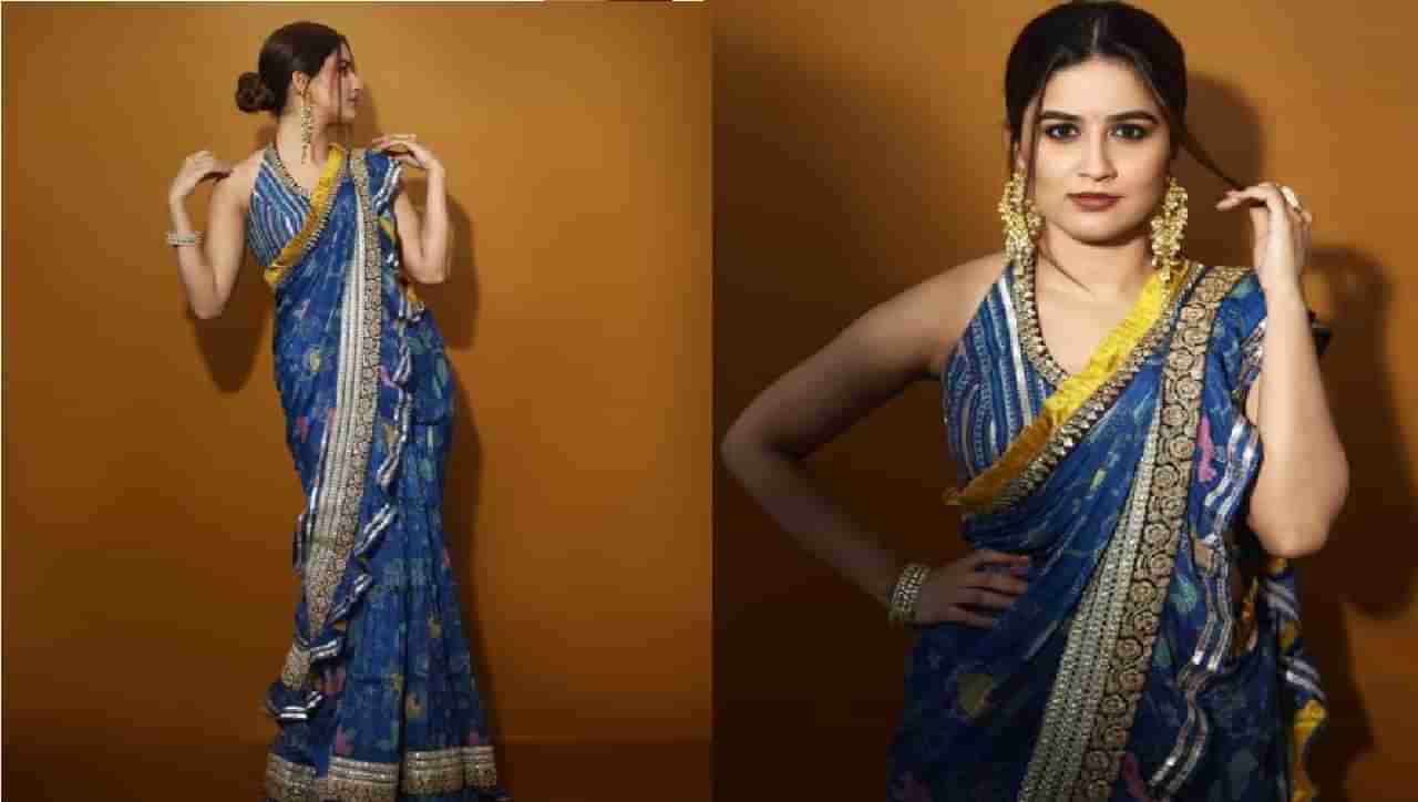तुम्हाला सोमवारी कामाचा कंटाळा येतो?, वैदेही परशुरामीचा हा फंडा वापरा आणि व्हा फ्रेश! | Marathi actress Vaidehi Parashurami shared her blue sadi photo on instagram | TV9 Marathi