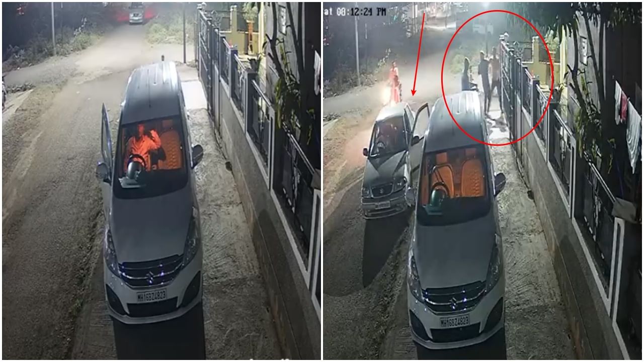 Ahmednagar CCTV : व्यावसायिकाच्या डोळ्यांत मिरचीची पूड टाकून लुटण्याचा प्रयत्न, प्रतिकार करताच झाले पसार