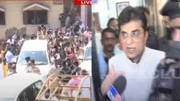 VIDEO: सोमय्या कोर्लईत येताच तणाव, शिवसेना-भाजप कार्यकर्ते आमने-सामने, गोमूत्र आणि दूध शिंपडून शुद्धीकरण