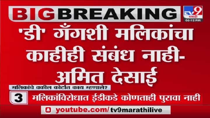 सहआरोपींनी घेऊन मलिकांचा तपास कराः अमित देसाई सहआरोपींनी घेऊन मलिकांचा तपास कराः अमित देसाई