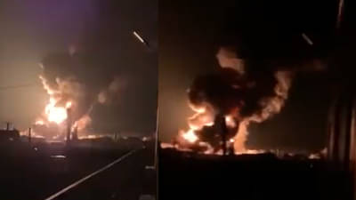 VIDEO: युक्रेनच्या दोन आईल टर्मिनलवर रशियाचा मिसाईल अटॅक, आगडोंब उसळला; दारं, खिडक्या बंद ठेवण्याचं आवाहन