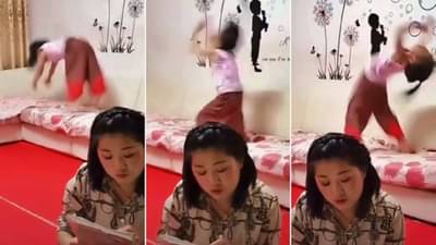 Viral video : पुराना है यह..! या चिमुरडीचे जबरजस्त Stunt आणि Flip पाहून तुम्हीही हेच म्हणाल