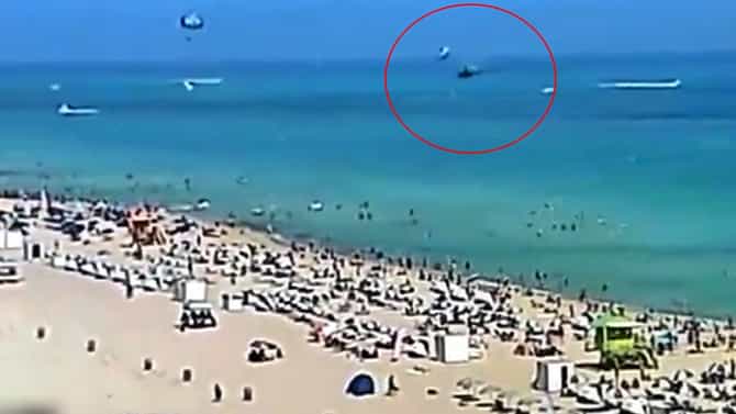 Viral video : ...अन् समुद्रात कोसळलं Helicopter! पाहा, Miami beachवरचा हा थरार