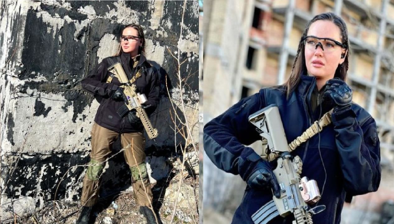 अनास्तासिया लेना हिने हातात बंदूक घेत आपला फोटो शेअर केला आहे. तिच्या पोस्टनंतर ती युक्रेनच्या सैन्यात भरती झाल्याची असल्याची चर्चा होती. 