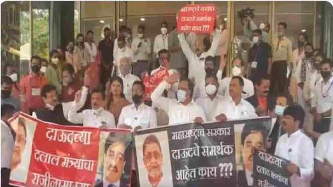 VIDEO | नवाब मलिक हाय हाय, अधिवेशनाच्या पहिल्याच दिवशी मलिकांच्या राजीनाम्यासाठी विरोधक आक्रमक