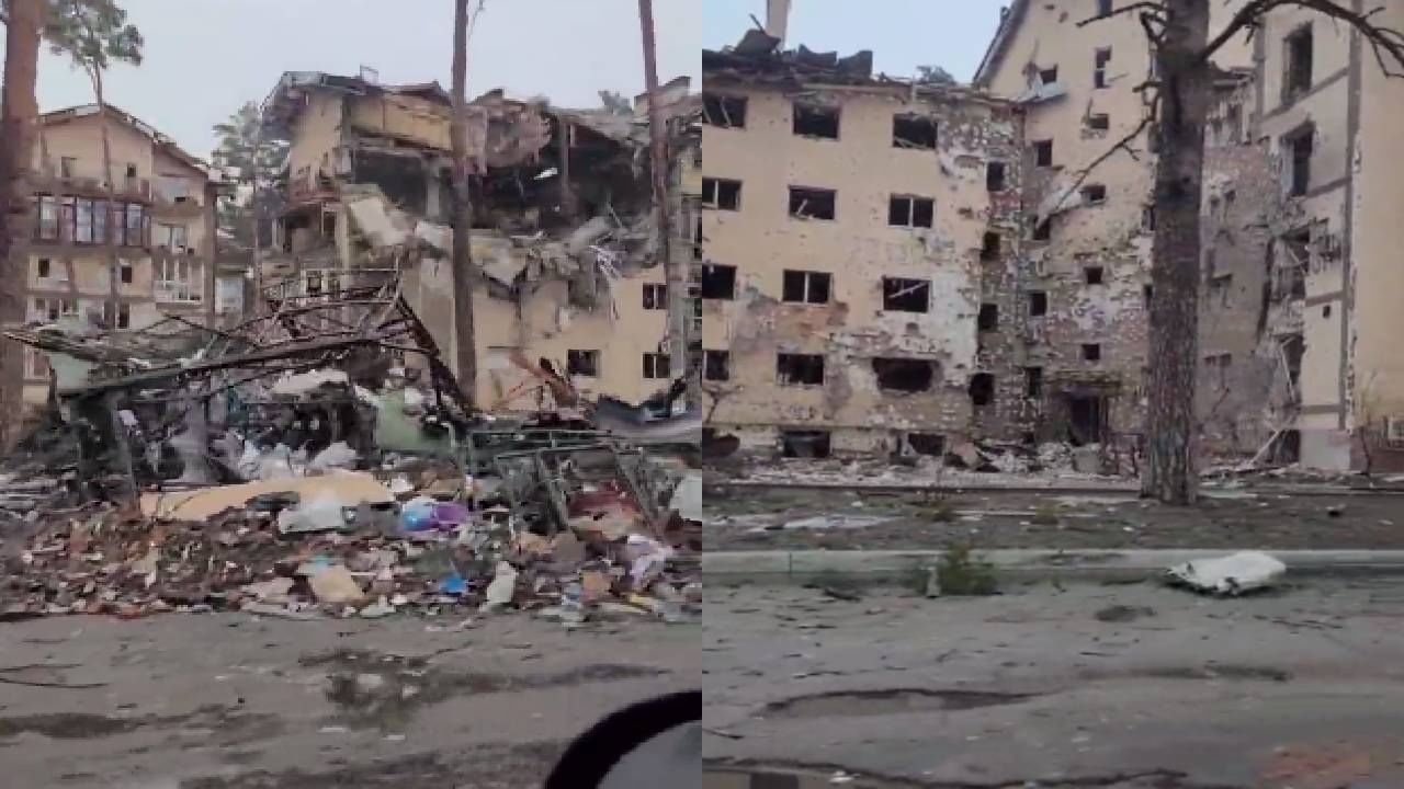 Russia Ukraine War Video : युक्रेनमधील इरपिन शहर बेचिराख, काळजाचा थरकाप उडवणारा Video