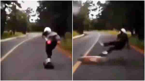 Skating करण्याआधी Safety पाहिली नाही की असं होतं! असे स्टंट करताना जरा जपूनच...