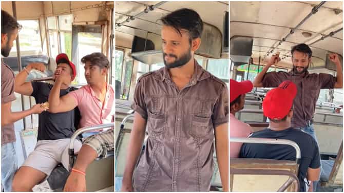 आम्ही तिकीट काढत नसतो म्हणणाऱ्या खोडकर प्रवाशांना Conductorनं दाखवला इंगा! Funny video viral