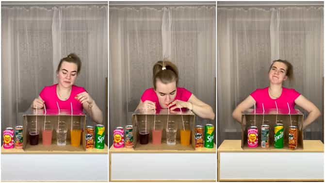 कोणत्या ग्लासमध्ये कोणतं Drink? ही स्पर्धक ओळखते की नाही? पाहा हा Viral video