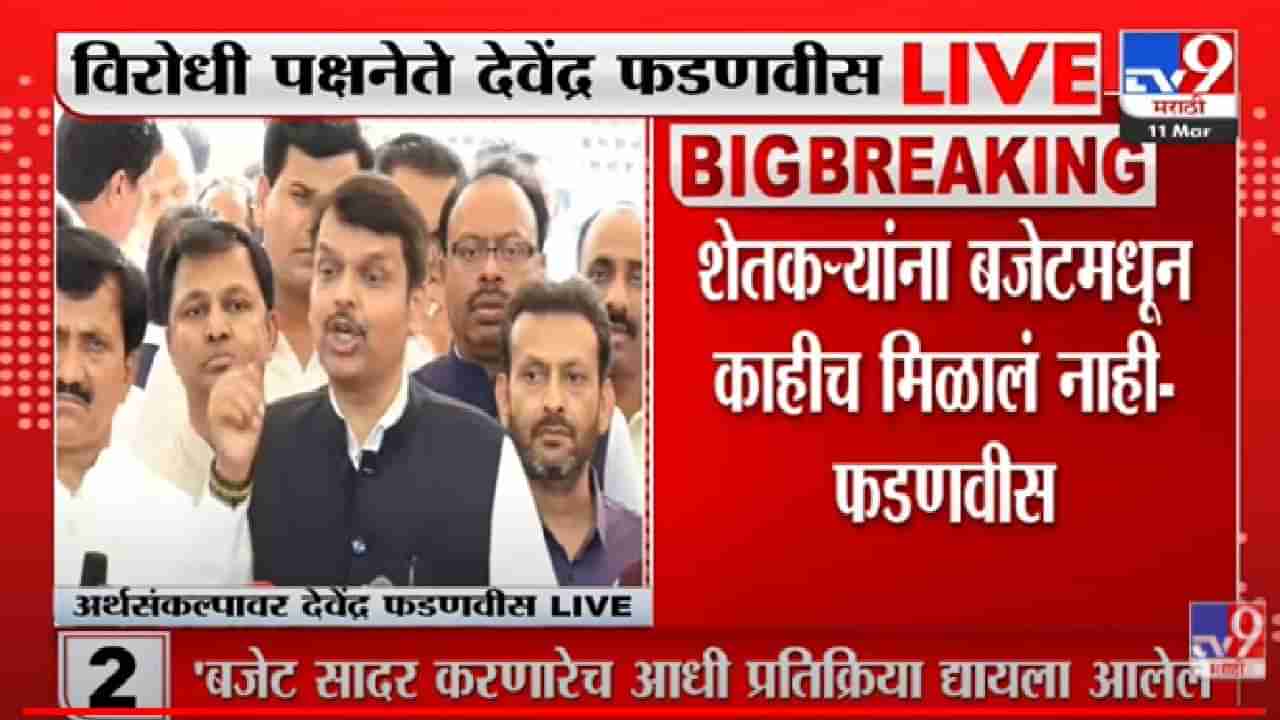 Maharashtra Budget 2022 : कळसूत्री सरकारने पंचसूत्रीच्या माध्यमातून विकास पंचतत्वात विलीन केला, बजेटनंतर फडणवीस आक्रमक