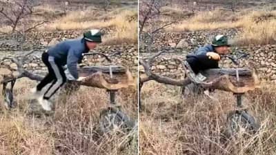 हा Jugaad पाहिला? पठ्ठ्यानं डोक्याचा असा काही केला वापर आणि बनवली भन्नाट Bike; Video viral