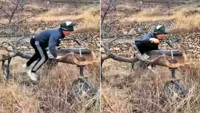 हा Jugaad पाहिला? पठ्ठ्यानं डोक्याचा असा काही केला वापर आणि बनवली भन्नाट Bike; Video viral