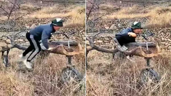 हा Jugaad पाहिला? पठ्ठ्यानं डोक्याचा असा काही केला वापर आणि बनवली भन्नाट Bike; Video viral