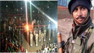 सोलापूरच्या जवानाला अखेरचा निरोप, रात्री दीड वाजता अख्खं गाव लोटलं, दोन महिन्यांच्या लेकाचं पितृछत्र हरपलं