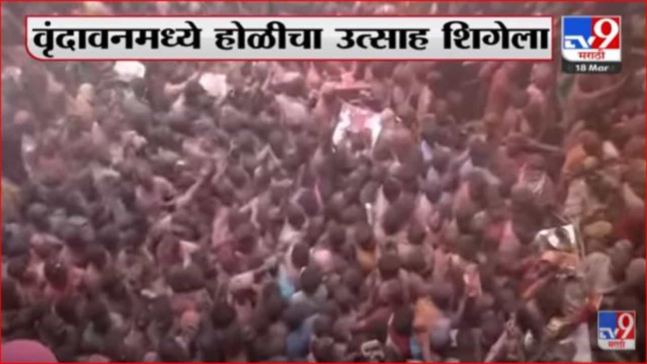 वृंदावनमध्ये होळीचा उत्साह शिगेला वृंदावनमध्ये होळीचा उत्साह शिगेला