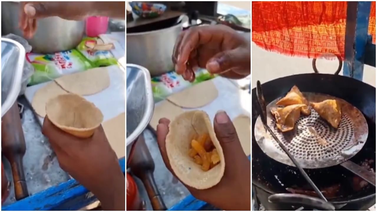 Video : बटाट्याऐवजी जिलेबी टाकून बनवला समोसा, त्यात Food bloggerच्या भन्नाट commentaryचा तडका