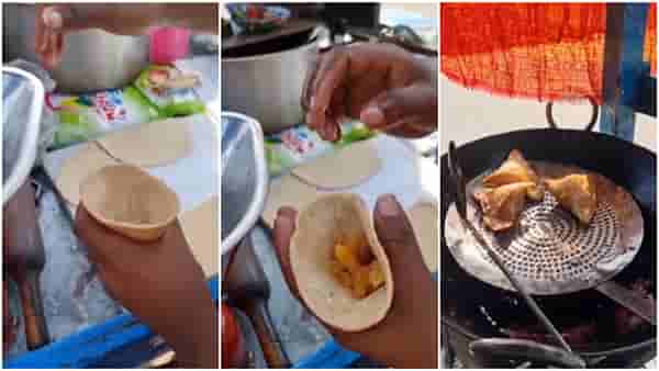 Video : बटाट्याऐवजी जिलेबी टाकून बनवला समोसा, त्यात Food bloggerच्या भन्नाट commentaryचा तडका